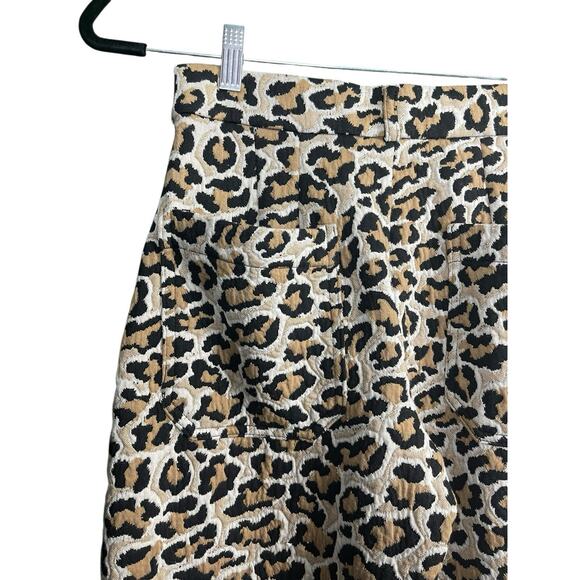 Maeve The Colette Leopard Cropped Wide Leg Culottes Pants Size 27 Small US 4 - Picture 12 of 13